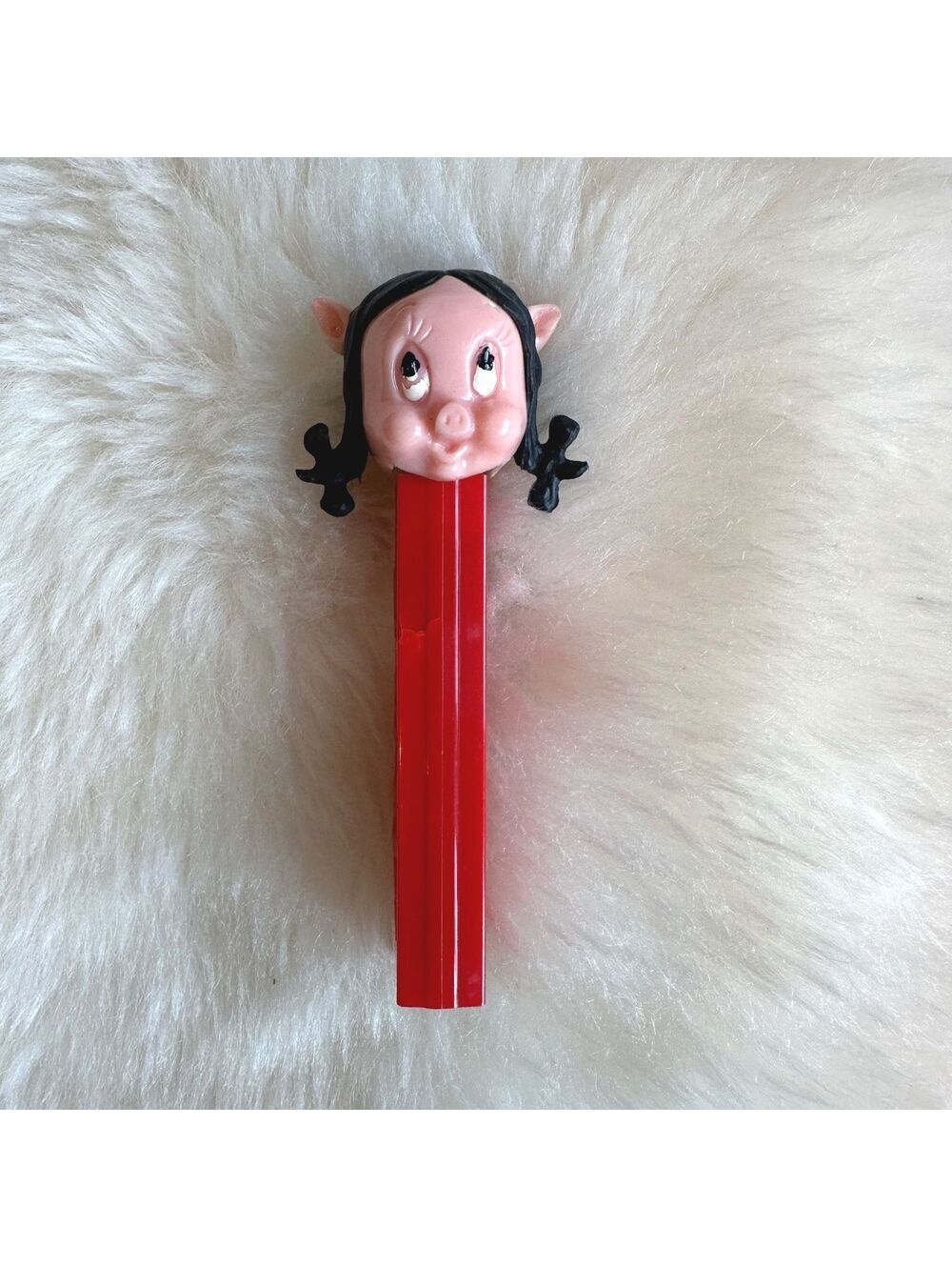 Vintage PEZ Porky Pig Petunia Pig Dispenser Austria 3.9 Works No Feet Crack